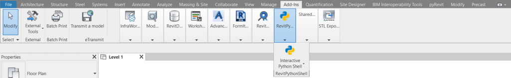 Revit Python Sheel in Toolbar