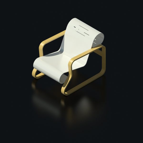 BIMicon_Aalto Paimio Armchair 3D Rendered