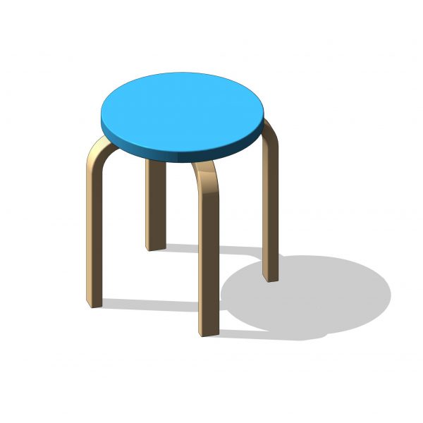 BIMicon_Aalto Stool E60 3D Shaded