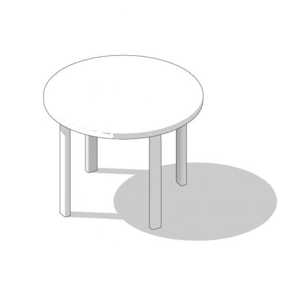 BIMicon_Aalto Table Round 3D Hidden Line