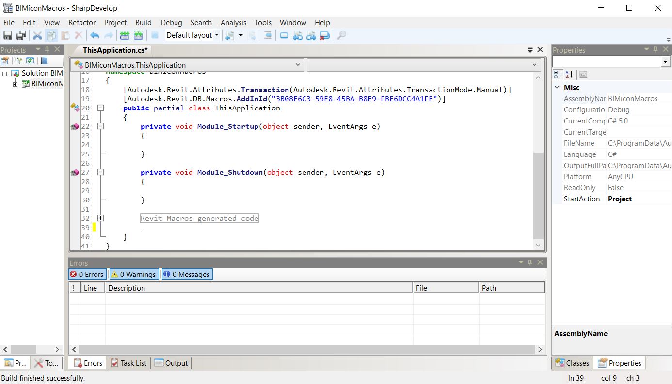 Create your first Revit macro in C# - Part 1 - BIMicon