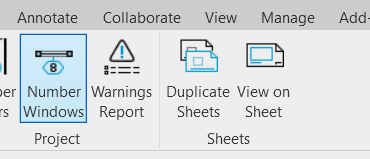 BIMicon Toolbar number windows