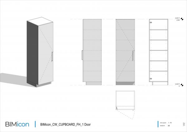 Casework Cupboard Full Height 1 Door