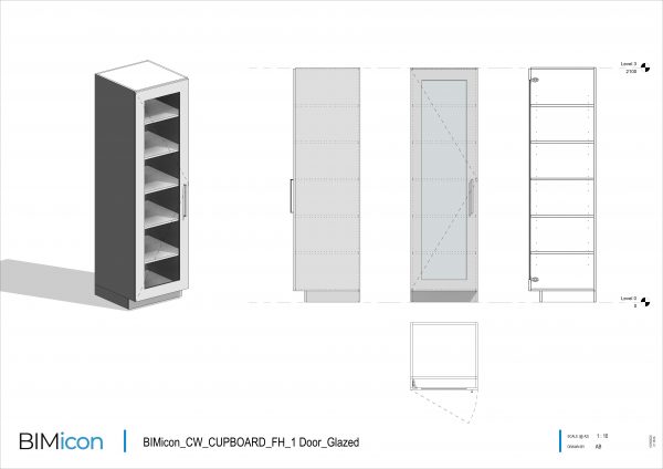 BIMicon_CW_CUPBOARD_FH_1 Door_Glazed