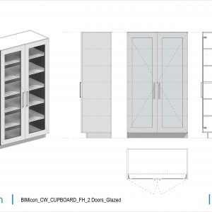 Casework Cupboard Full Height 2 Doors Glazed