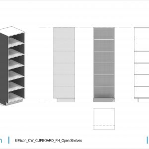 Casework Cupboard Full Height Open Shelves