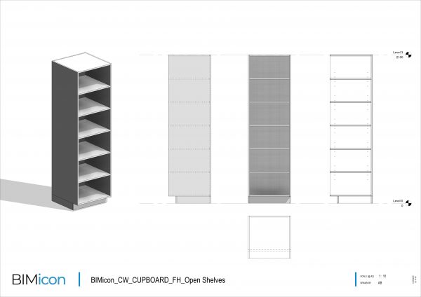 Casework Cupboard Full Height Open Shelves