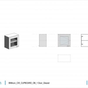 BIMicon_CW_CUPBOARD_OB_1 Door_Glazed