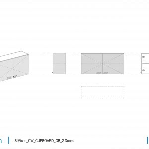 Casework Cupboard Over Bench 2 Doors