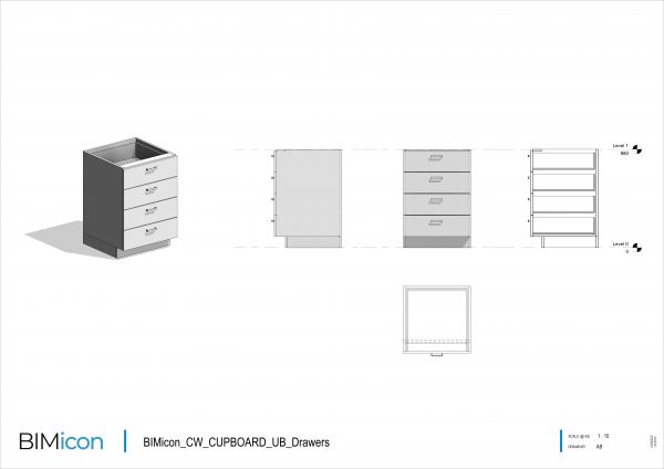 Casework Cupboard Under Bench Drawers