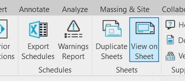 Active view on sheet/s